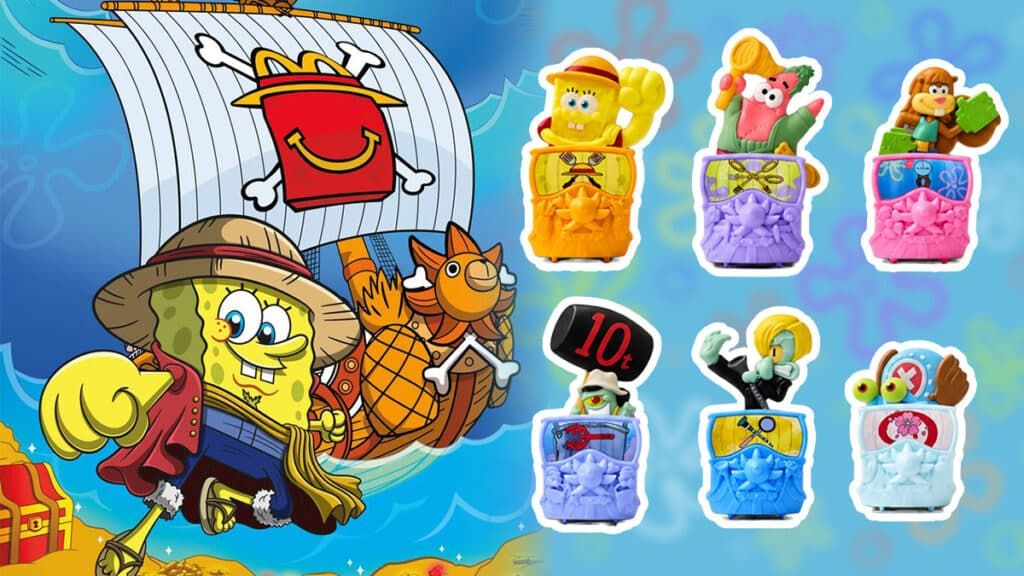 One Piece confirma brindes em collab com Bob Esponja no McDonald’s Brasil